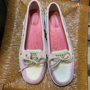 Sperry pink angelfish mesh boat shoes 7.5